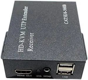 Extender 100M with KVM Switch 1080P RJ45  Extender Transmitter Receiver for PS4  TV(EU Plug)