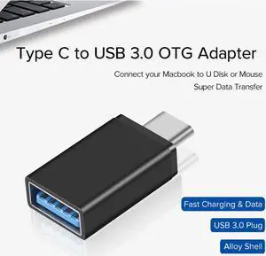 C to USB 3.0 Adapter Fast Charging  -C Mole Phone Cables Converter for Macbook USB OTG