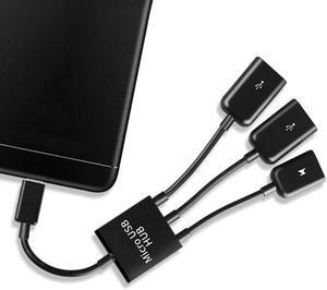 adaptador 3in1  Micro USB to Dual USB 2.0 Adapter for Android Phone Cable Male to Female adaptador usb-c  Cable 2019