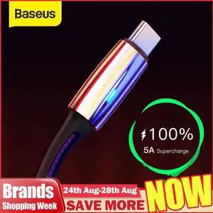 5A USB Type C Cable for  Mate 30 Pro P30 Supercharge USB C Quick Charge 3.0 Fast Charging Cable LED Type USB-C Wire