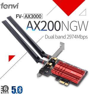 3000Mbps Wifi 6 Dual Band Desktop PCIe WiFi Adapter  AX200 Wi-fi Card 802.11ax 2.4G/5Ghz Bluetooth 5.0 PCI Express Wireless