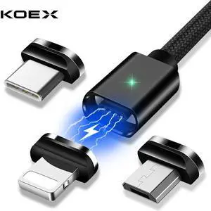 Magnetic Micro USB Cable For  IPhone Fast Charging  Wire Magnet Cord Charger USB Type C 3m Mole Phone Cable