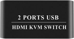 2 In 1 Out Home Office Stable Dual USB Plug And Play Universal Meeting Professional  KVM Switch For Printer Aluminum Alloy