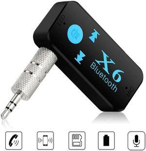 X6 Bluetooth 5.0 Receiver 3.5mm AUX Car Kit Stereo Audio Music with Mic HandFree Wireless Adapter Receiver Support TF Card