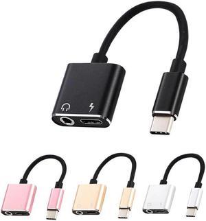 1pc New Universal USB C Fast Audio Convertor Headphone Jack Type-C To 3.5 Mm Adapter 2 In 1 Charging Cable For  6/ Note3