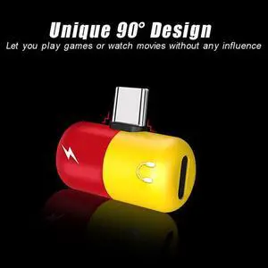 C Pill Splitter Adapter Normal Hearing Aids Earphone Accessories 2 In 1 Charging Cable  C OTG USB C Audio Charge