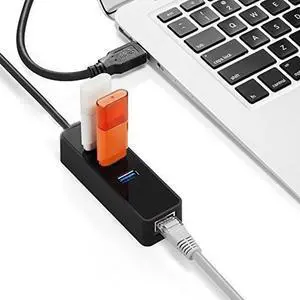 3 Ports USB 3.0 Ethernet Lan RJ45 Network Adapter Hub to 100Mbps For PC RF