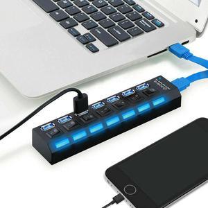 7 Port USB 3.0 HUB High Speed Splitter Expansion Adapter PC Laptop PS4 w/ Switch Use Power Adapter computer accessories for pc