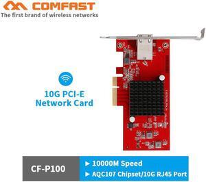 10Gb PCI-E Network Card AQC107 Chipset 2.5G/5G/10G PCIE-X4 Network adapter Fast Transmission Dongle for windows Linux