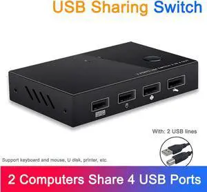 4 Port HDMI KVM Switch 4K USB HDMI KVM Switcher 2 In 4 Out 4K 2K 30HZ with 2 Cable For PC Laptop Mouse Printers Keyboard Scanner