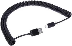 25cm- Extend Spiral Coiled USB 2.0 A Male to Micro USB B 5Pin Male Adaptor M to M Spring Cable for computer/Tablet PC/Pad