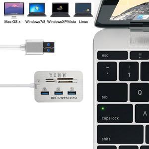 3 Port Aluminum USB 3.1 Hub With MS  M2 TF Multi-In-1 Card Reader Portable New  All In One For PC Computer Accessories