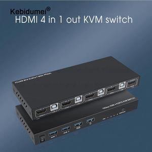 2/4 Ports USB  KVM Switcher Splitter Box 4K Video Display USB KVM Switch Box for Sharing Printer Keyboard Mouse