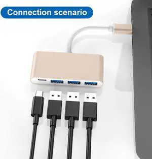 Speed 4 in 1 USB 3.0 PD Charge HUB USB Type C Port For Macbook Laptop Fast Charge Transmission Ultra Thin Fashion USB HUB