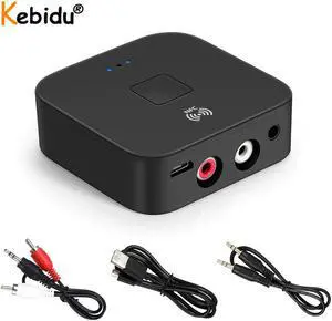 NFC Bluetooth 5.0 Receiver 3.5mm AUX Support NFC RCA HiFi Wireless Adapter Stream Music on 2 Speakers Simutaneously