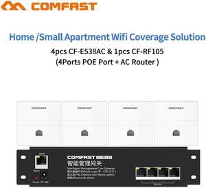 Hotel Wifi Project 1 Smart Core Gateway AC Router 4 LAN Port POE AC Gateway Routing +4 1200Mbps Gigabit Access Point In wall AP