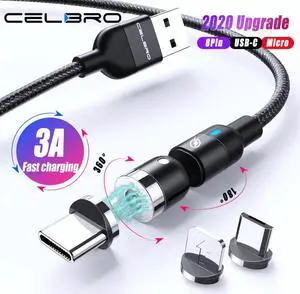 Magnetic Usb C Quick Charging Cable 3A Type C Fast Charge Cabel For  Redmi Note 8 Mi 10 9  Micro Usb 90 Degree Cavo