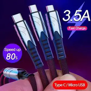 3 in 1 USB Cable Multi Charge Micro USB Type C Cable for  8 for  S20 for  Mi 10 for  Fast Charging