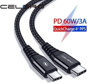 60W Quick Charge 4.0 PD Cable Usb Type C To Usb Type C Cable UsbC TypeC PD Charger for  Note 20 Plus 10 Google Pixel 4 3