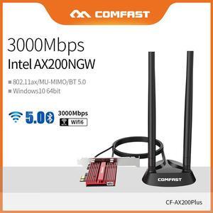 Wi-Fi 6 PCI-E Wireless Adapter 2.4G/5Ghz 802.11ac/ax Bluetooth 5.0 AX200NGW Wifi Card For  AX200 MU-MIMO