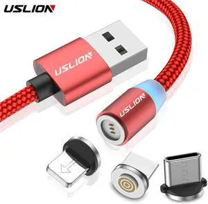 1M 3A Fast Charging Magnetic USB Micro Cable Type C Cable LED Phone Wire Type-C Magnet Charger For Iphone XS 7 XR