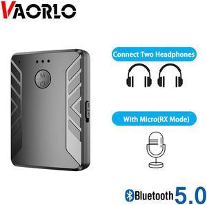 Wireless Bluetooth Receiver TV Transmitter For Headphones Connect Two Bluetooth Headsets Stero Audio RX With Microphone