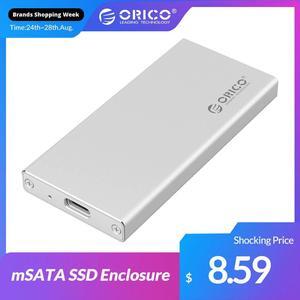 Aluminum USB3.1 Type-C mSATA SSD Enclosure USB3.0 mSATA SSD Case Screw Fixing With  Cable For Windows/Linux/Mac