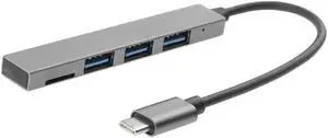 4 in 1 USB 3.1 Type-C Hub To USB 3.0 Magnesium Alloy Hub with TF Reader Slot 3 Port for MacBook Pro/Air 2018