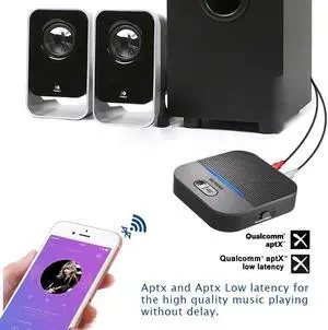 Bluetooth RCA Receiver 5.0 aptX LL 3D Effects QCC3008 Chip Handsfree Call Car Audio Transmitter 3.5mm Jack Aux Wireless Adapter