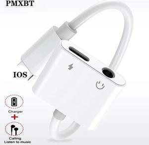 For Lightning to 3.5mm 2 in 1 Earphone Audio Adapter For iPhone 7 8 plus X XS Charger Cable Mole Phone Aux Dual Jack Splitter