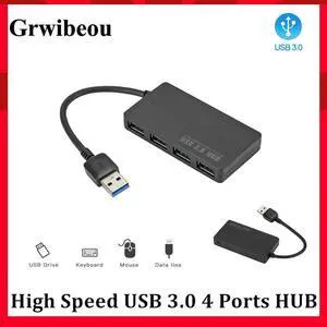 Ultra-thin 4-port USB3.0 HUB High Speed USB 3.0 Hub For Multi-device Computer Laptop Splitter Adapter 5Gbps for Laptop