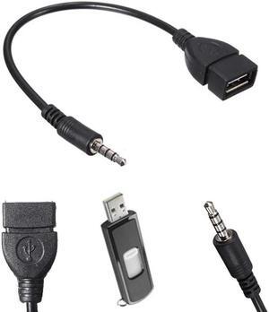 3.5mm Male Audio AUX Jack to USB 2.0 Type A Female OTG Converter Adapter Cable