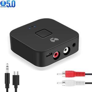 stereo Bluetooth 5.0 Receiver RCA Audio APTX LL 3.5mm 3.5 AUX Jack Music Wireless Adapter With Mic For Car TV Speakers