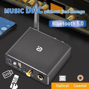 Bluetooth 5.0 Receiver Audio DAC Converter U-disk Player KTV microphone Optical Coaxial To 3.5mm RCA Aux Music Adapter