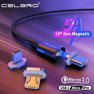 1m Micro Usb Type C Magnet Cable 5A Magnetic Charging Cable for  Xperia Z3  Redmi Note 9 Pro  Super Charge Cable