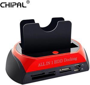 All in 1 HDD Docking Station USB 2.0 2.5" 3.5" IDE SATA External HDD Case Box Hard Disk Drive Enclosure SD TF Card Reader