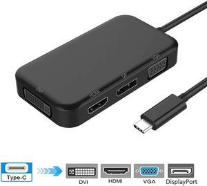 C HUB USB C to HDMI 4K VGA DP DVI Convertor USB C to DisplayPort 4K 60HZ VGA DVI Adapter for Macbook  Thunderbolt Dock