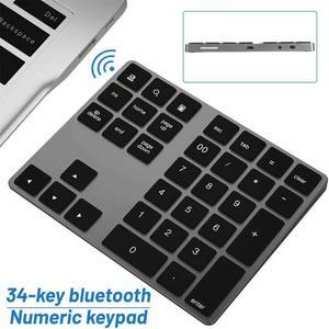 Alloy Bluetooth Wireless Numeric Keypad with USB HUB Digital Input Function for Windows,OS,Android laptop PC