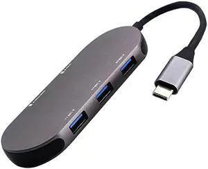 C 5In1 Hub Aluminum Alloy 3 3.0 Ports Adapter for MacBook Computer Laptop 667C