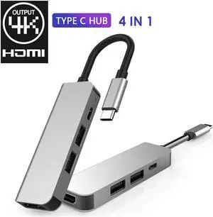 Multi-Port Hub with 4K HDMI, 2 USB 3.0, Type C Charging Adapter Compatible MacBook Pro 13/15 (Thunderbolt 3 Port), MacBook
