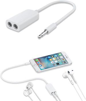 3.5mm One-to-Two Couples line aux earphone stereo audio cable headphone splitter adapter for iPhone    mp3