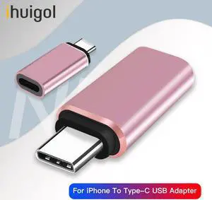 2pc Type C Adapter OTG to Lighting Cable Female For iPhone  Sync USB C Charging Converter For  P20 Pro