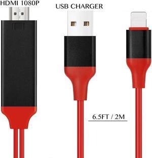 8-pin to HDMI cable HDTV TV digital AV adapter 2M USB HDMI 1080P  TV smart converter cable for iPhone HD plug and play