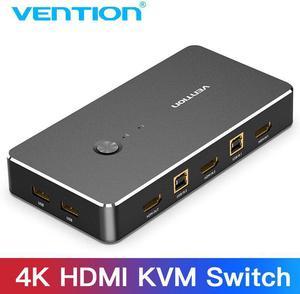 KVM Switch 2 Ports USB Switch KVM VGA Switcher for Sharing Printer Keyboard Mouse PC 4K TV KVM Spliiter VGA Switch