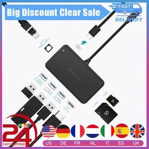 8-in-1 USB HUB USB C Hub Multifunction Type C Hub with 4K Video HDMI Gigat Ethernet Adapter RJ45 For Macbook Pro