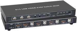 4 PORTS  USB 2.0 KVM SWITCH WITH HOTKEY  4K60HZ