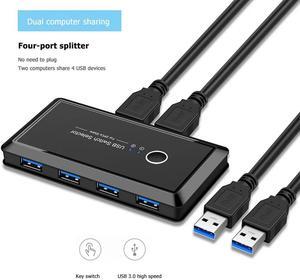 KVM Switch 2 in 4 out  3.0 Peripheral Sharing Switch 2 Port PCs Sharing 4 Devices for Keyboard Mouse Scanner Printer