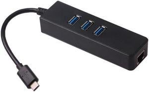 3 Port USB 3.0 Hub Gigabit Ethernet Adapter USB 3.1 Type C to RJ45 1000Mpbs Lan Network Card