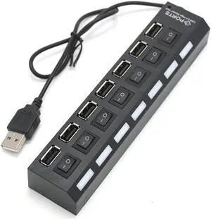 7 Port USB 3.0 HUB 2.0 Multi USB Splitter 7 Port Power Adapter Expander PC Computer Accessories