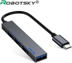 USB Hub 2.0 4 Port Alloy To USB 2.0 Type c OTG Fast Transfer LED light For Laptop PC Mouse Macbook